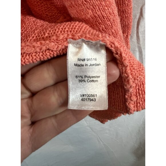 Coldwater Creek Women's XL (16) Coral Pink Knit Cartigan - Picture 3 of 9